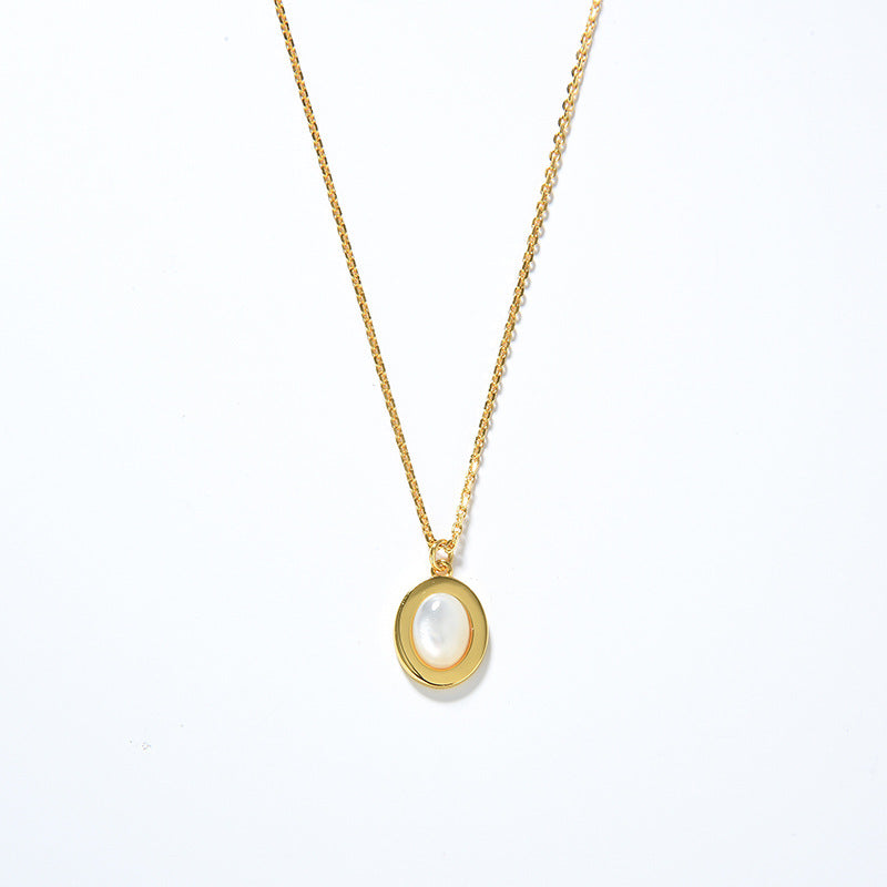Genuine Moonstone Pendant, Sterling Silver, Gold Coated - Pexav