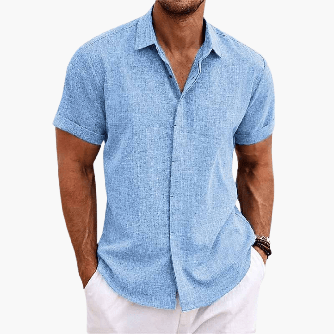 Classic Fit Men's Short Sleeve Button Shirt - Olytrend
