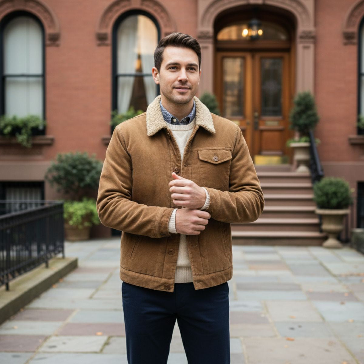 Rugged Men's Corduroy Insulated Parka Coat
