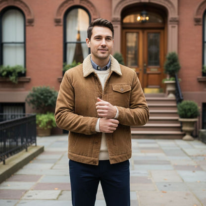Rugged Men's Corduroy Insulated Parka Coat