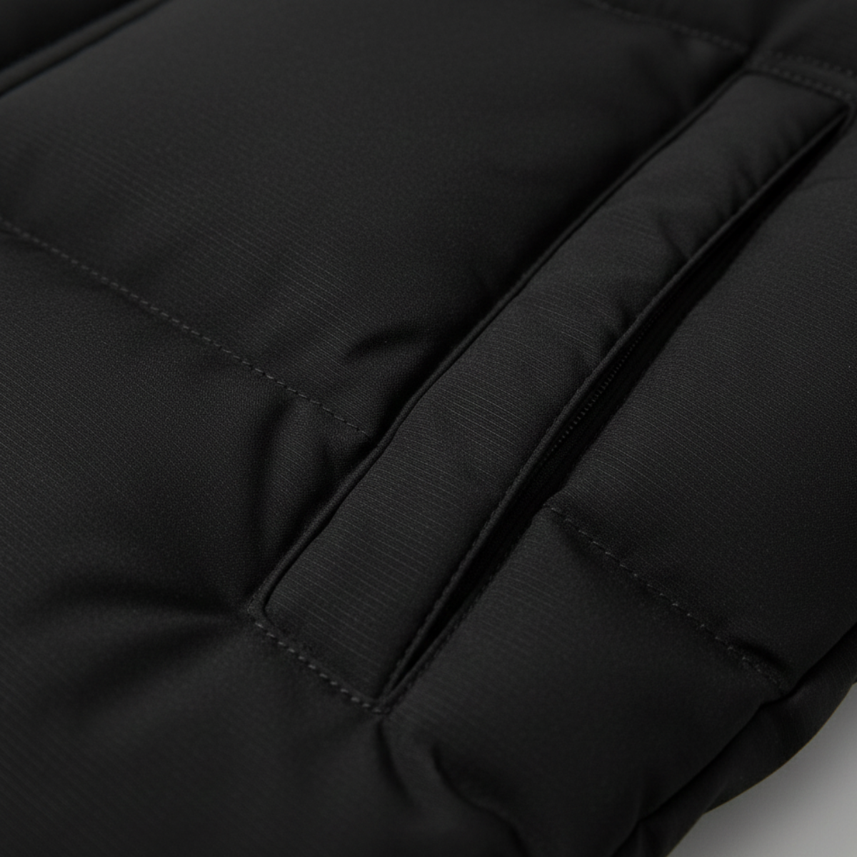 Warm Men's Black Down Parka Coat with Hood