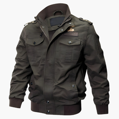 Men's Zip Up Flight Jacket with Pocket Details - Olytrend