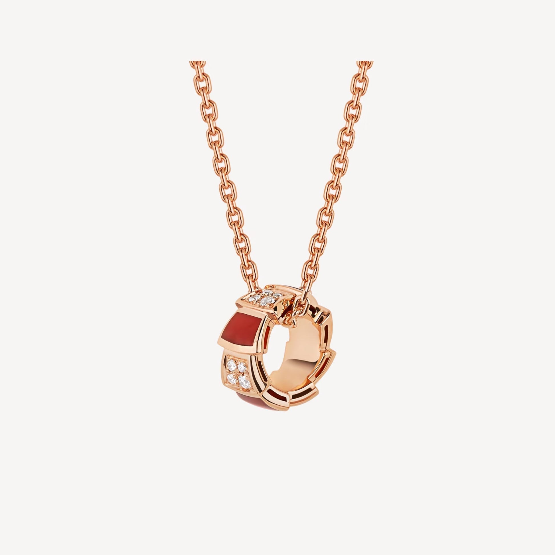 Luxury Red Agate Silver Rose Gold Necklace - Pexav