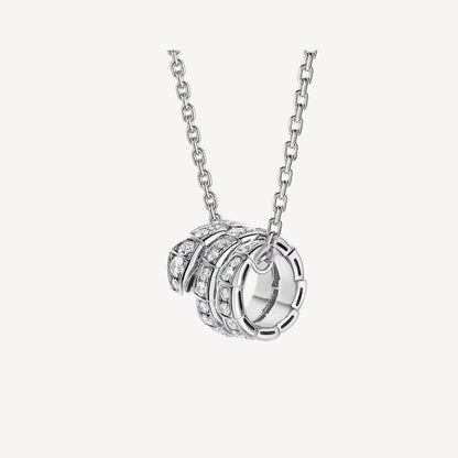 Luxury Silver White Gold Plated Pave Necklace - Pexav
