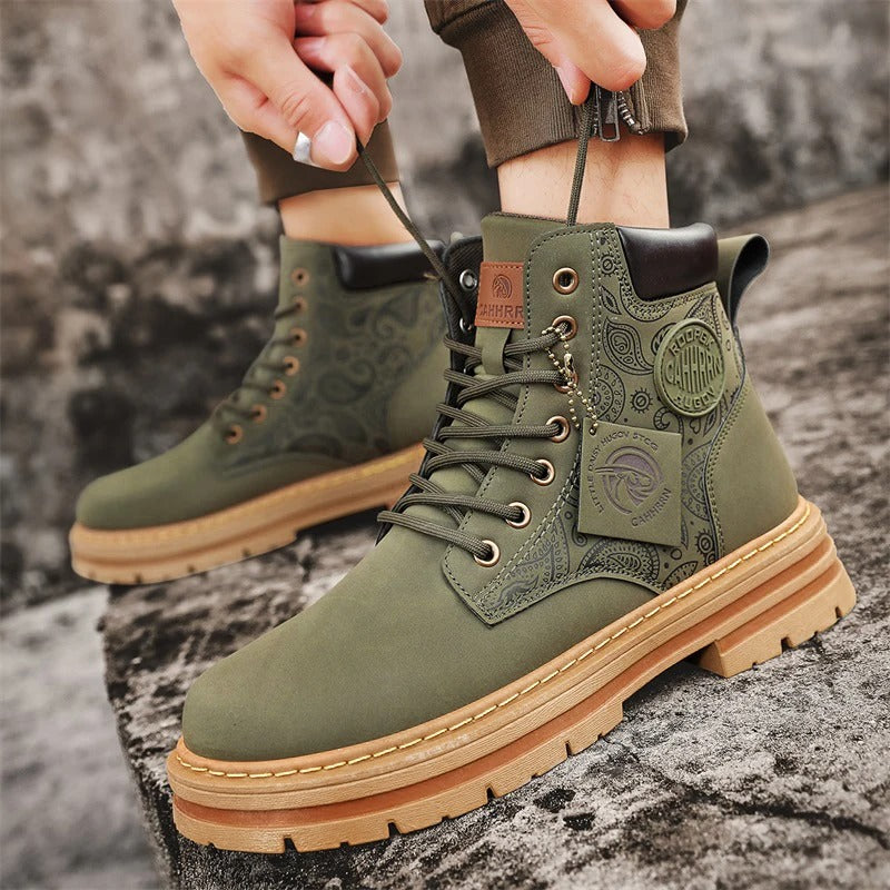 Waterproof Leather Men's Boots Comfortable Lace Up - Nocini