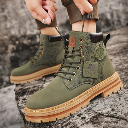 Waterproof Leather Men's Boots Comfortable Lace Up - Nocini