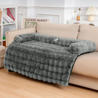 Pet Sofa Protector With Plush Fabric and Non-Slip Backing