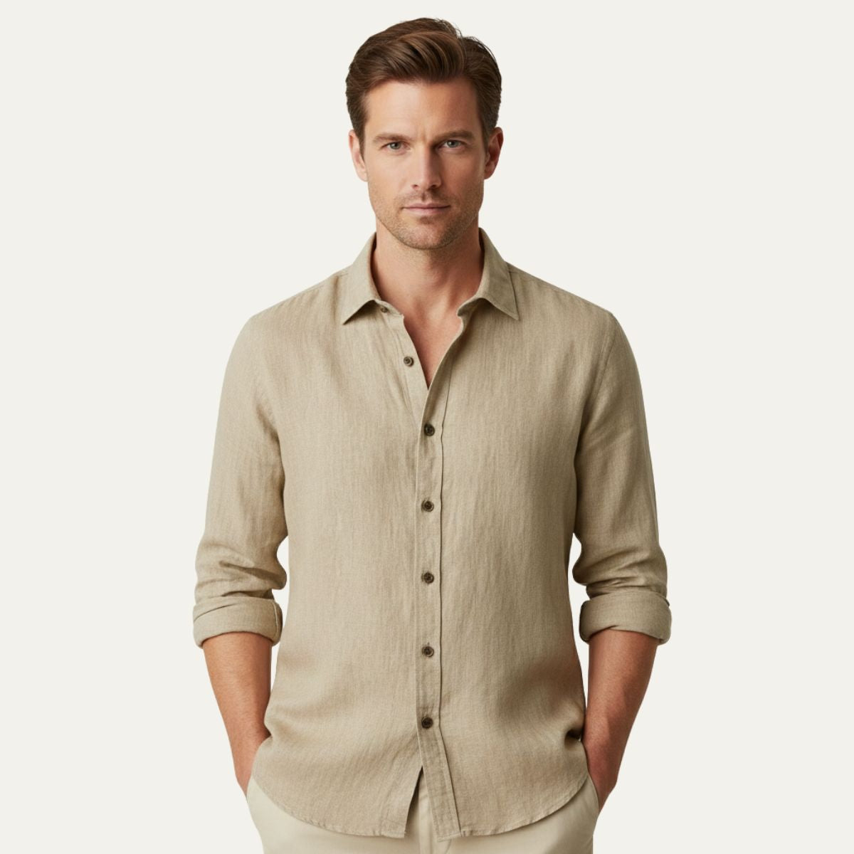 Classic Men's Relaxed Fit Linen Shirt