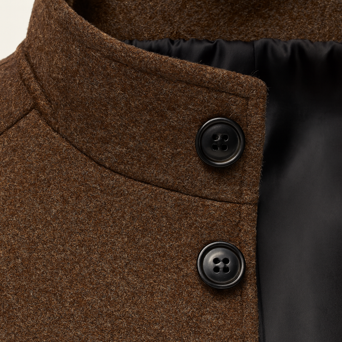 Men's Thermal Wool Button Coat with Fleece Lining