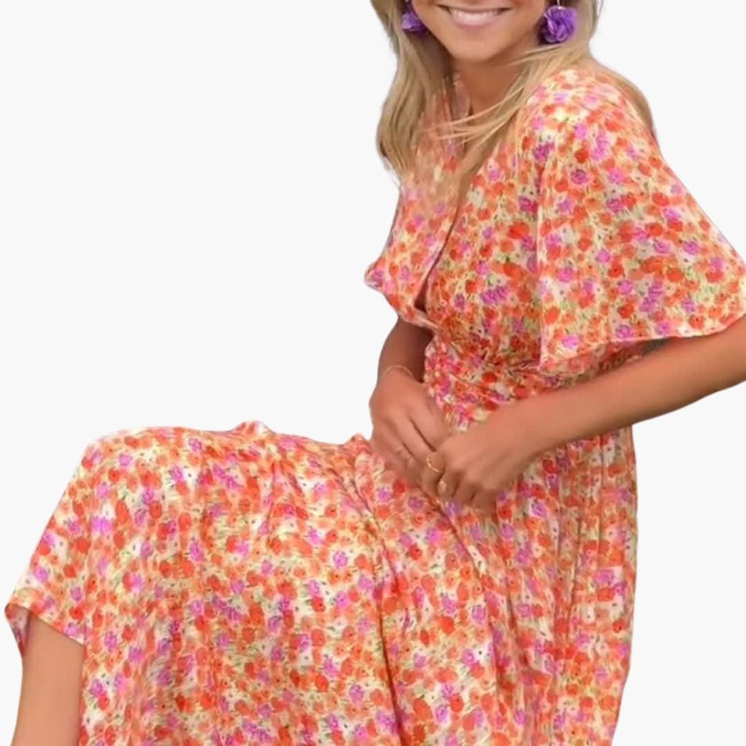 Elegant V Neck Long Maxi Dress for Women