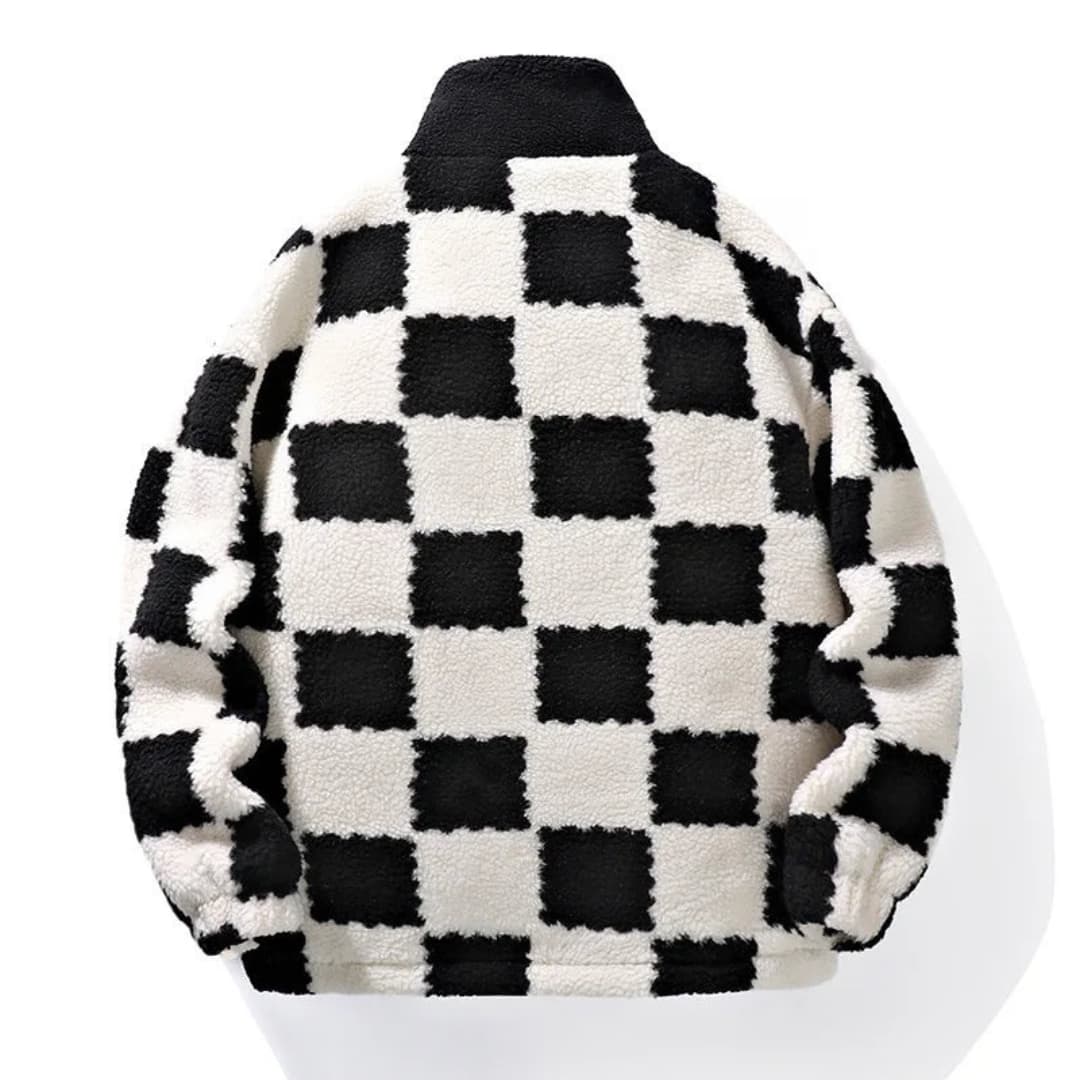 Men's Plaid Zip Up Coat