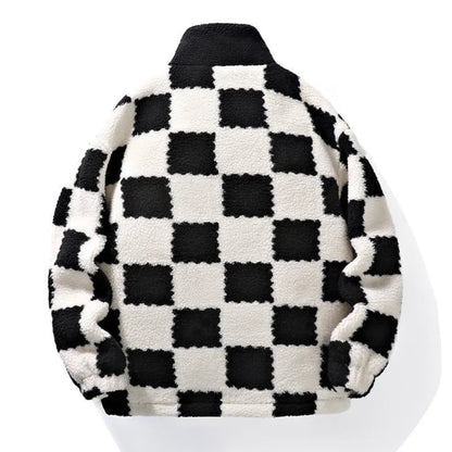 Men's Plaid Zip Up Coat