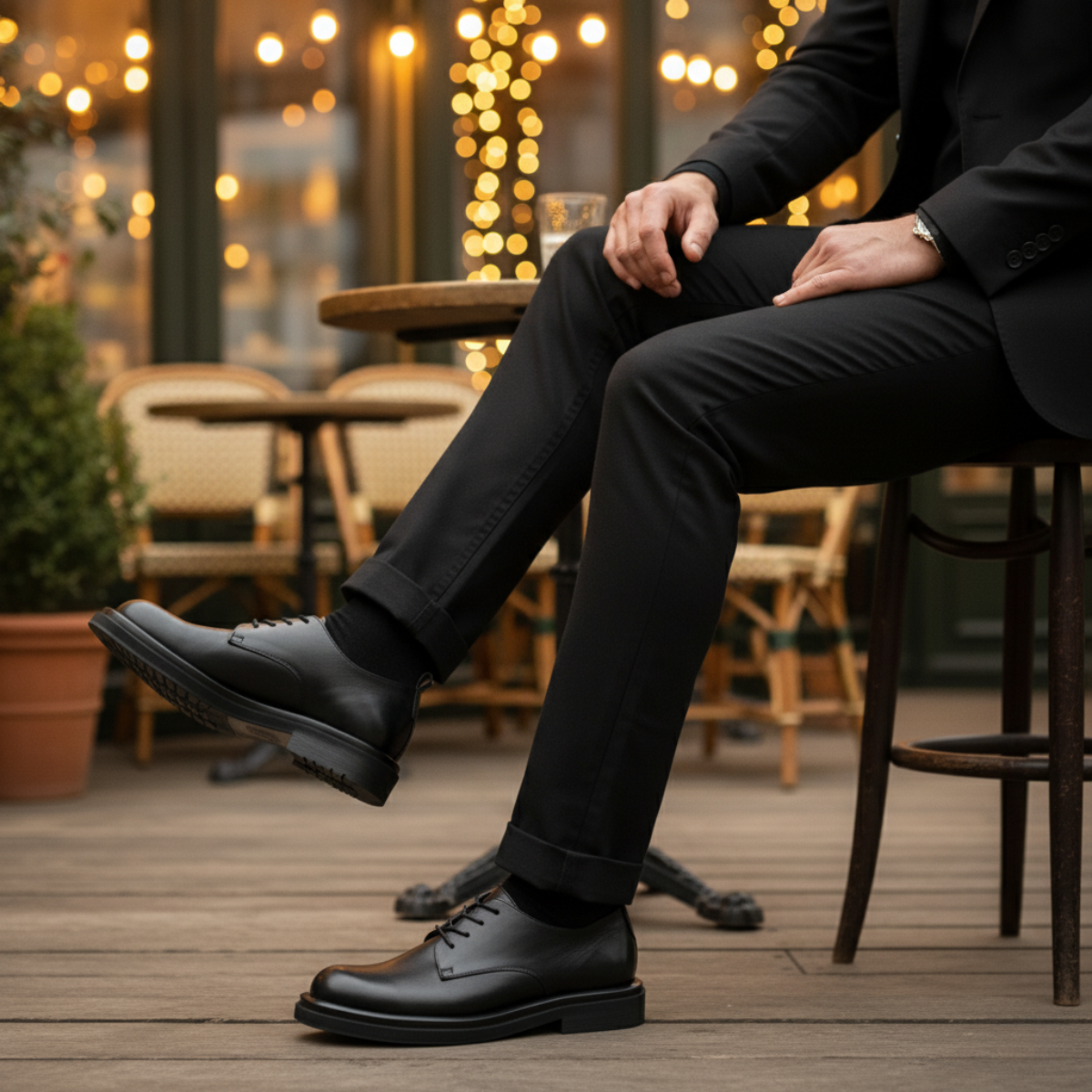 Classic Black Leather Oxford Shoe