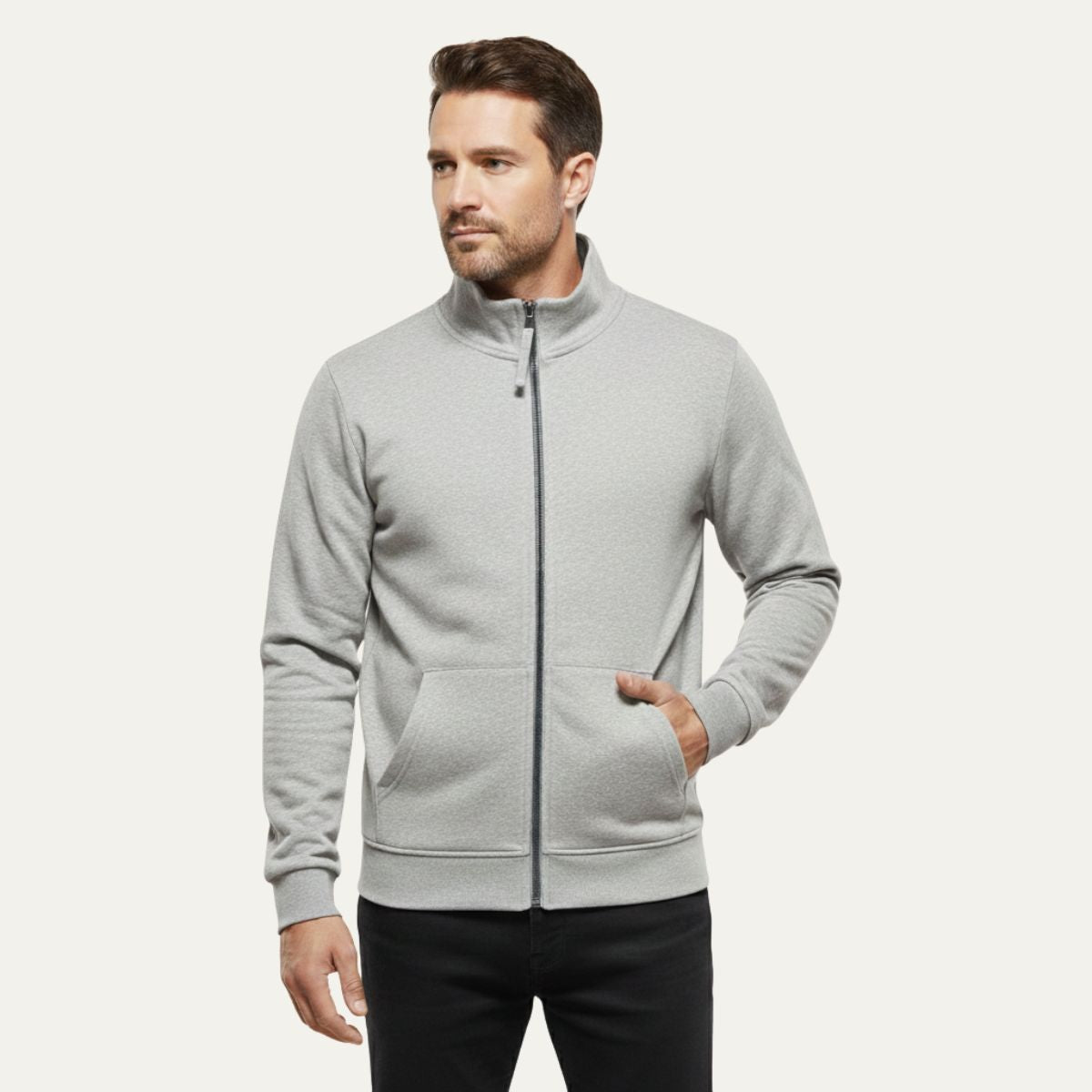 Relaxed Fit Men's Zipper Cotton Bomber Jacket