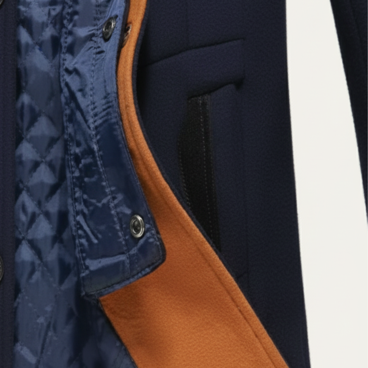 Classic Men's Wool Overcoat with Stand Up Collar
