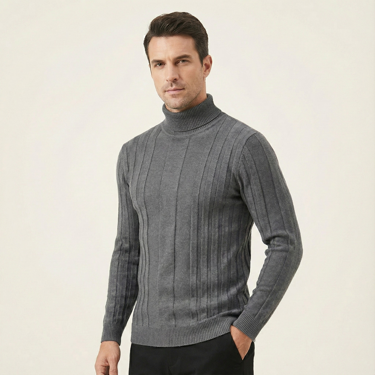 Men's Classic Fit Knitted Crew Neck Sweater
