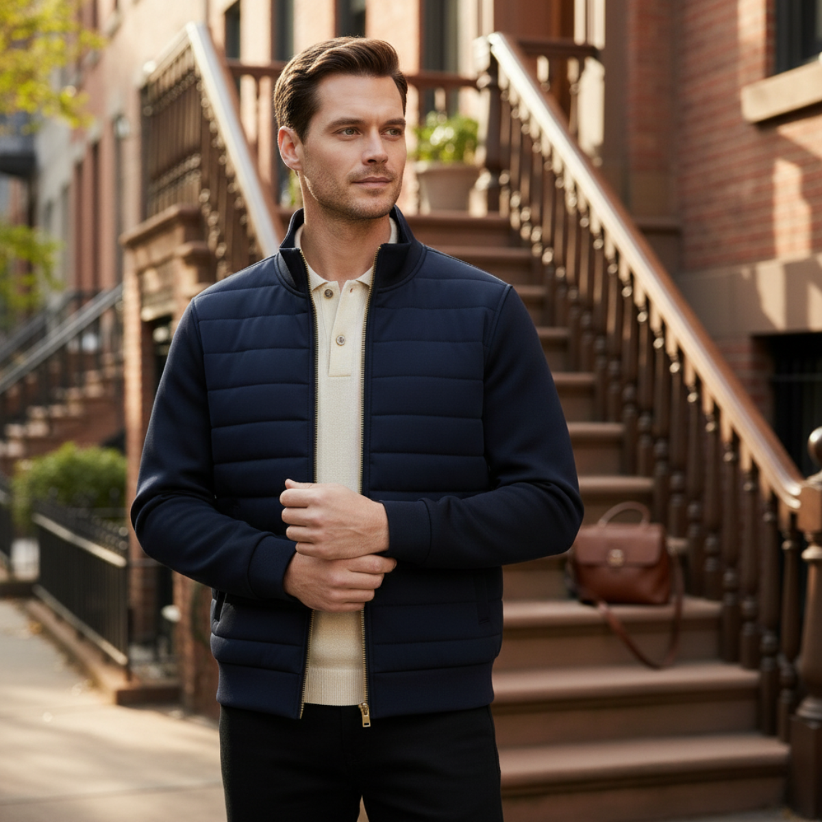 Relaxed Fit Bomber Jacket for Men