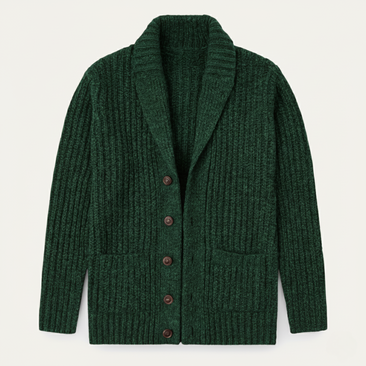 Thick Knit Men's Shawl Collar Sweater Cardigan