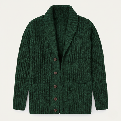 Thick Knit Men's Shawl Collar Sweater Cardigan