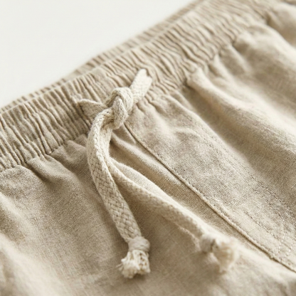 Casual Linen Drawstring Shorts for Men