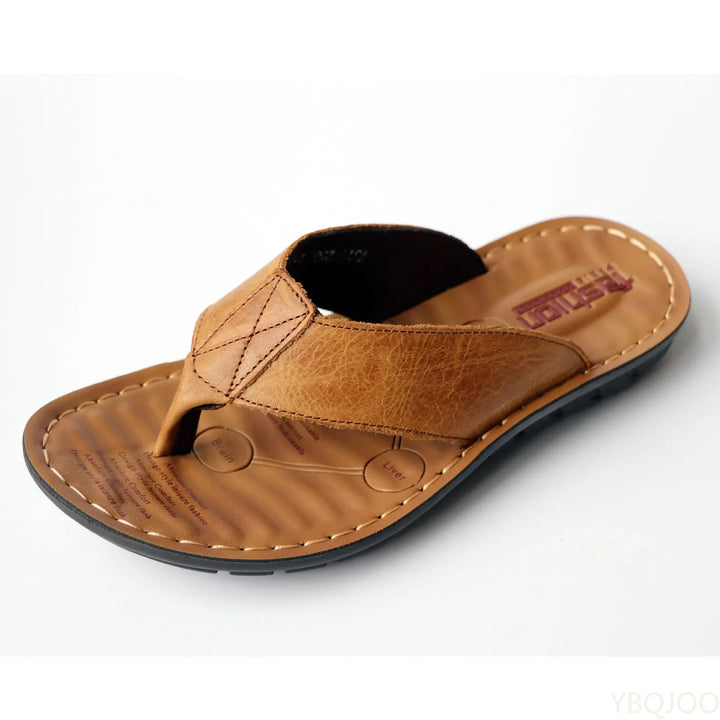 Comfortable Genuine Leather Sandal Slippers - Olytrend