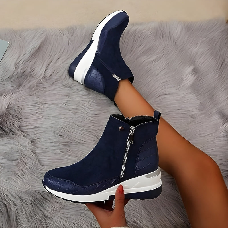 Comfortable Leather Women's Ankle Boots - Emma - Pexav