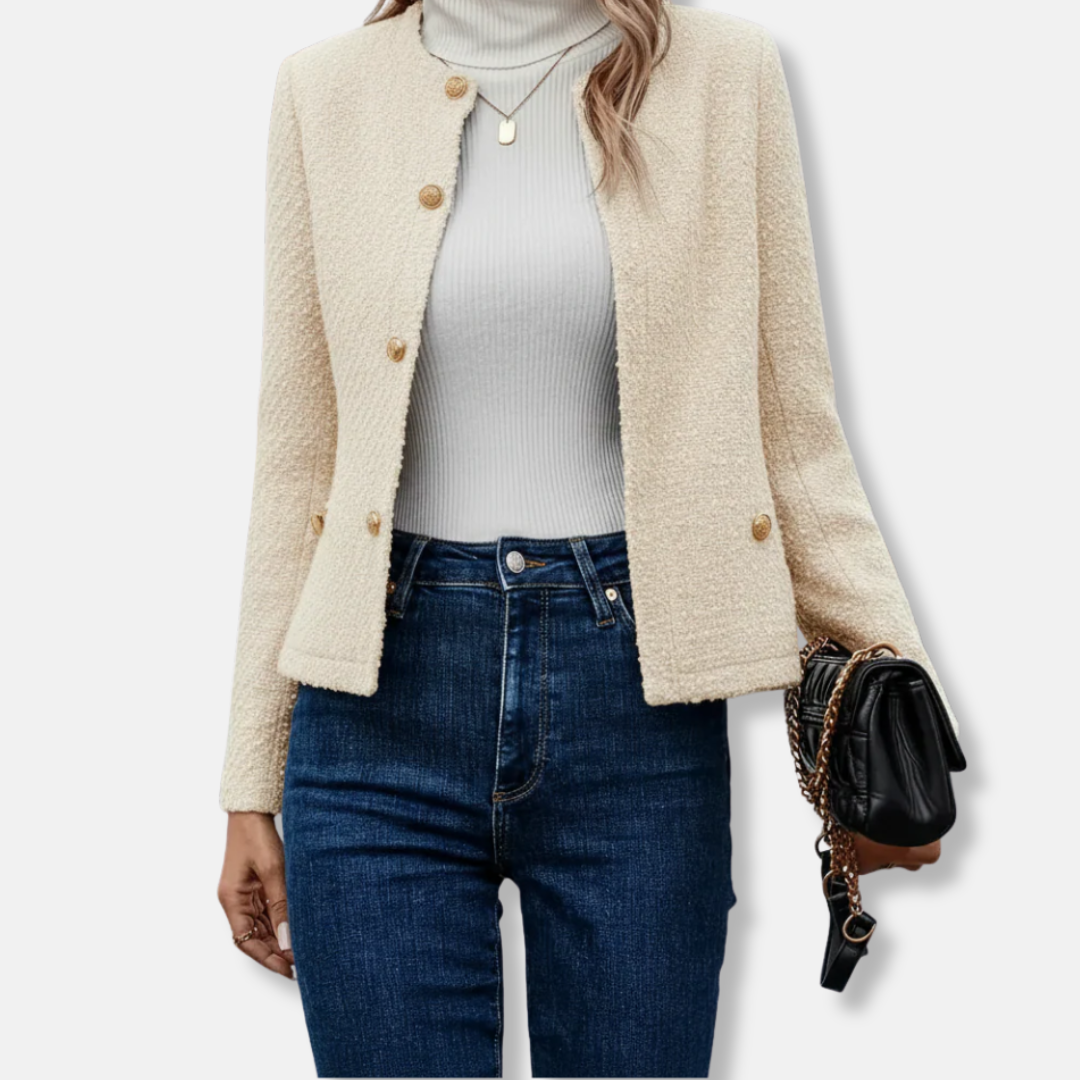 Classic Wool Blazer Tweed Coat - Nocini