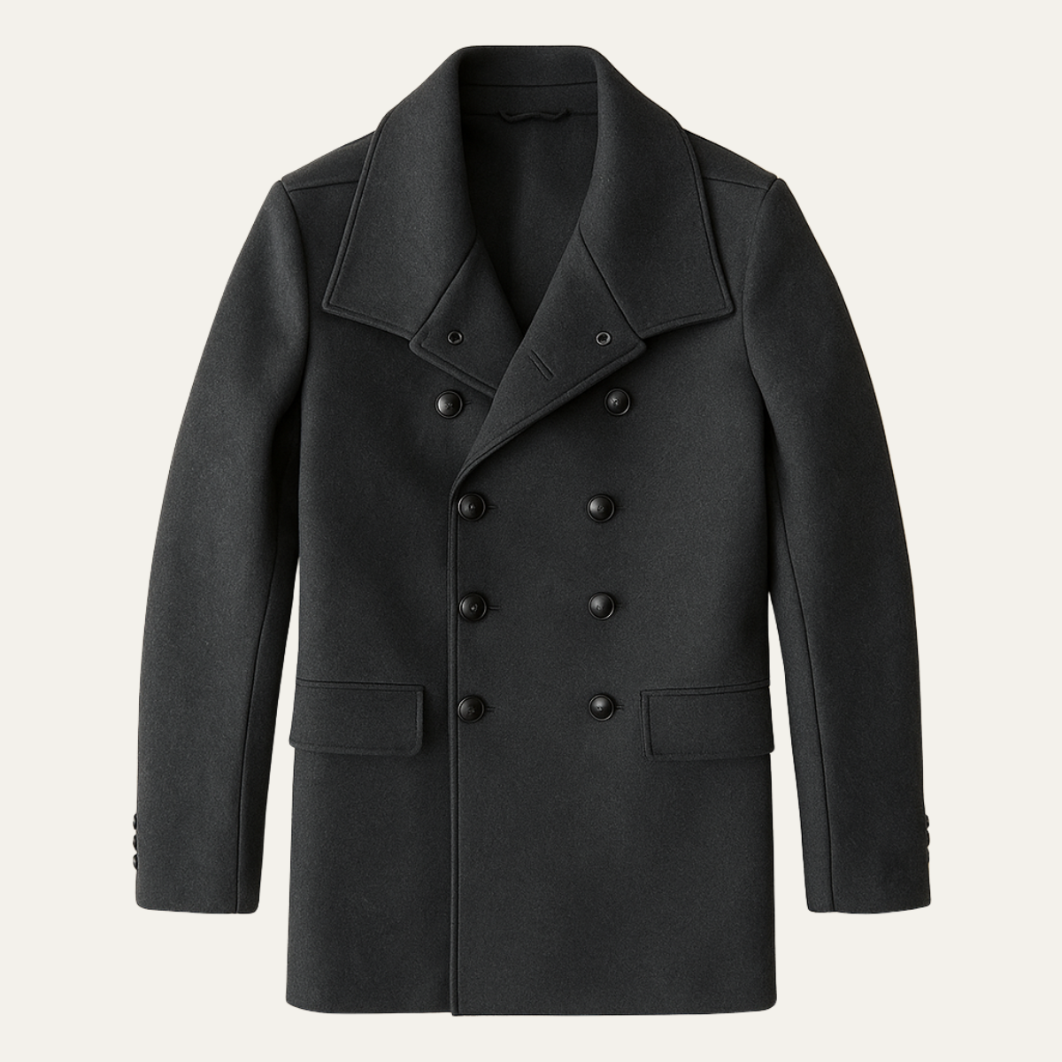 Classic Double Breasted Mens Wool Trench Coat - Nocini
