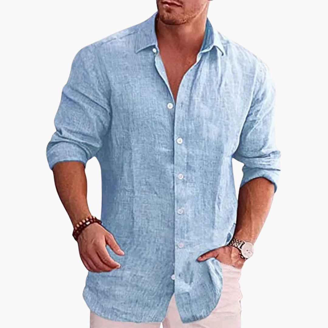 Relaxed Fit Mens Button Down Shirt for Summer - Olytrend