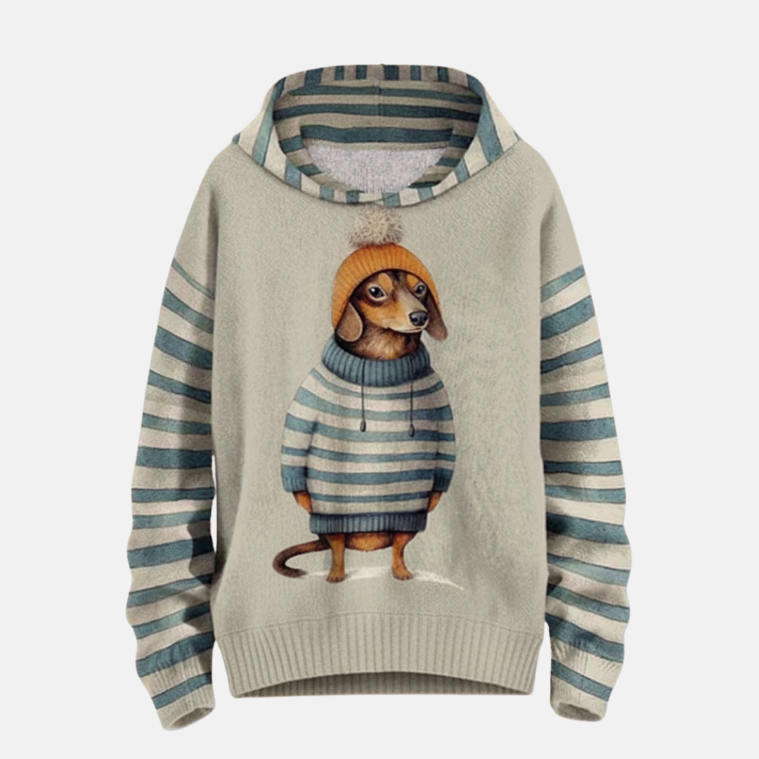 Comfy Women's Fleece Hoodie with Dog Design - Nocini