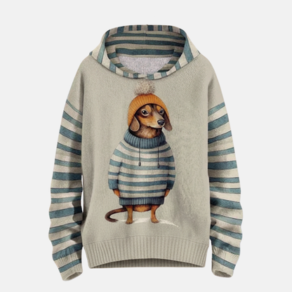 Comfy Women's Fleece Hoodie with Dog Design - Nocini