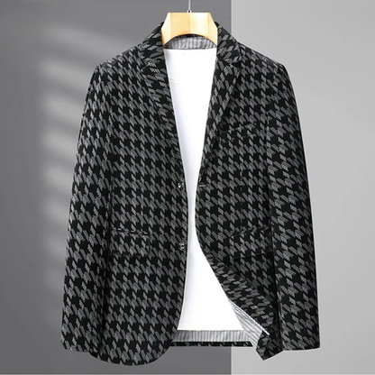 Classic Men's Large Houndstooth Office Jacket