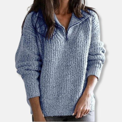 Casual Texture Half Zip Sweater - Nocini