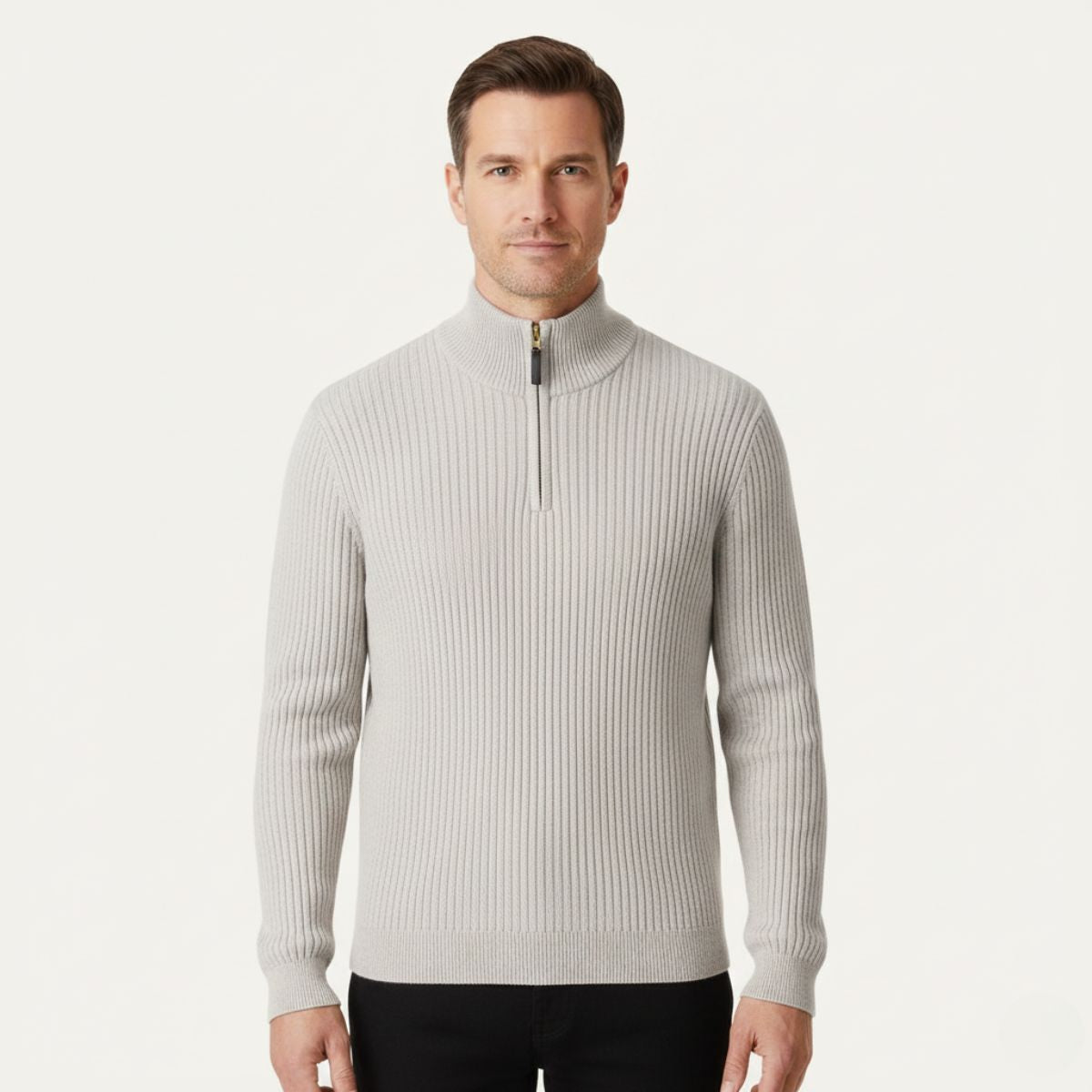 Classic Quarter Zip Men's Sweater - Rich Style