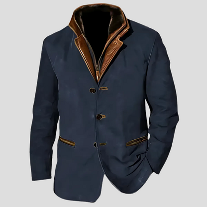 Classic Contrast Collar Men's Jacket - Olytrend