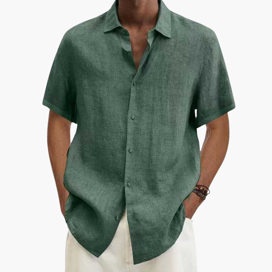 Relaxed Fit Short Sleeve Mens Summer Shirt - Olytrend