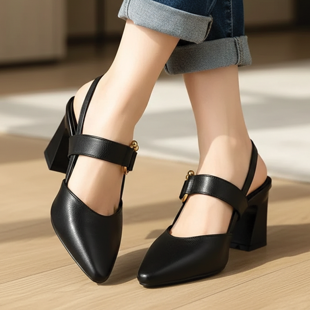 Comfortable Low Block Heel Slingbacks - Nocini