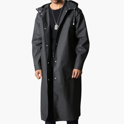 Waterproof Men's Hooded Jacket with Full Zip Closure - Olytrend
