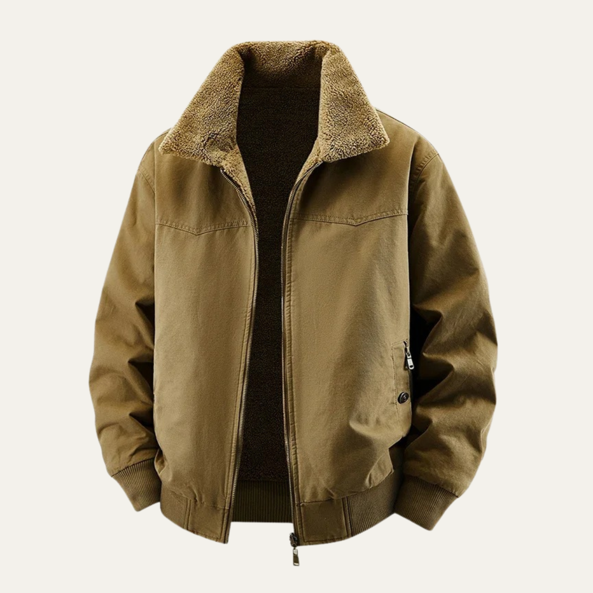 Warm Reversible Mens Fleece Bomber Jacket - Nocini