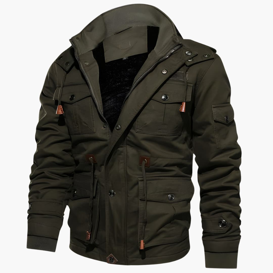 Waterproof Zip Up Mens Coat with Extra Pockets