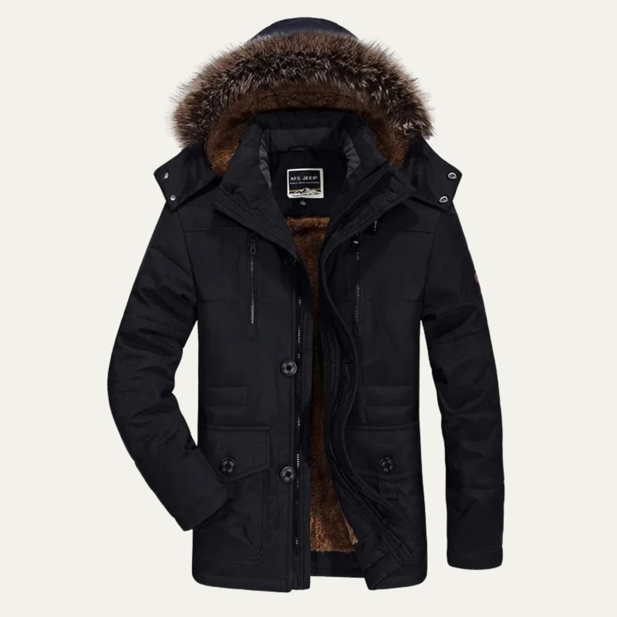 Warm Waterproof Men's Fleece Hooded Winter Coat - Nocini
