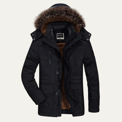 Warm Waterproof Men's Fleece Hooded Winter Coat - Nocini