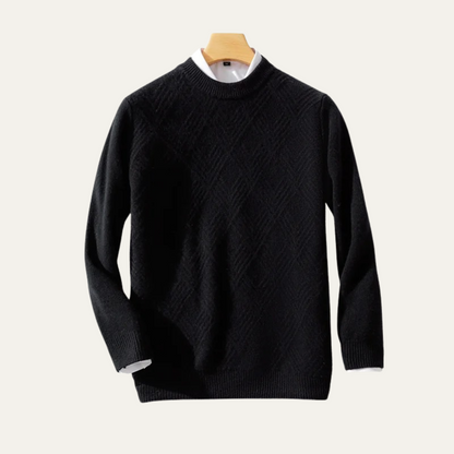 Cozy Mens Thick Cable Knit Wool Sweater