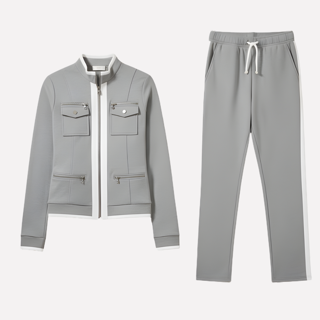 Ladies' Track Suit with Colorful Accent Details - Olytrend