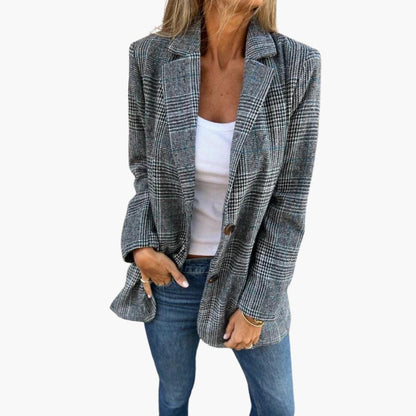 Classic Fit Women's Checked Jacket