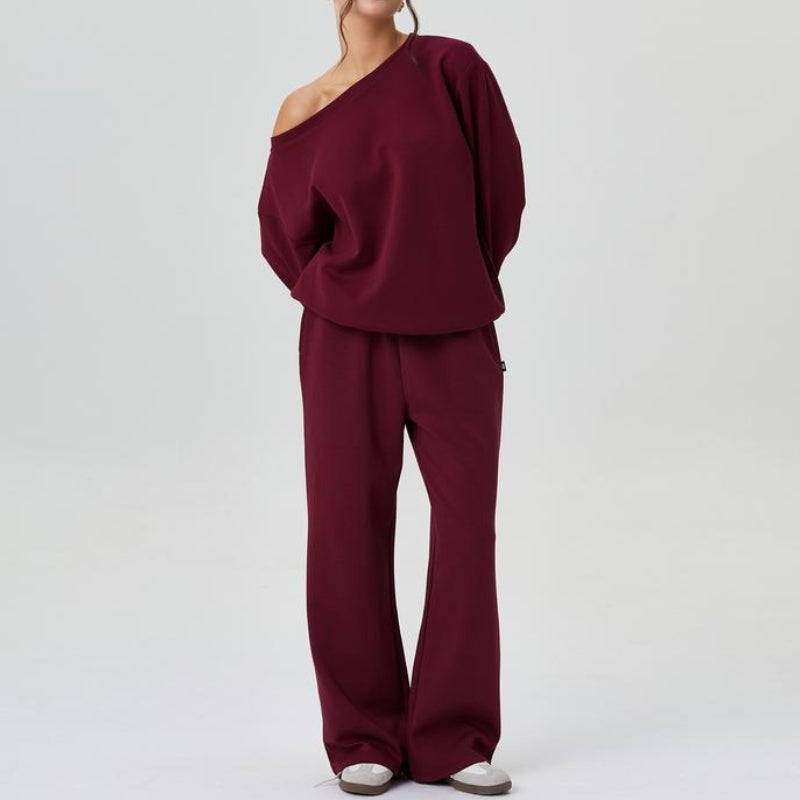 Comfy Women's Sweatshirt and Loose Fit Jogger Pant Set - Nocini
