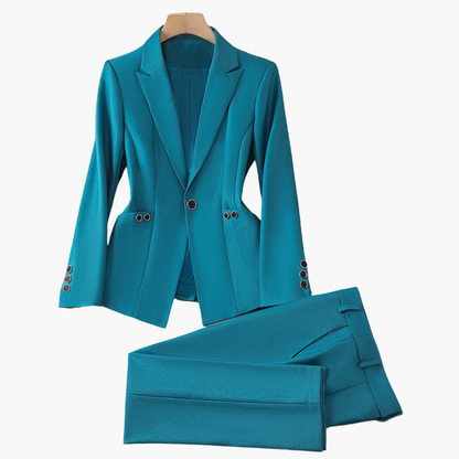 Ladies' Suit Jacket with Single Button and Trousers