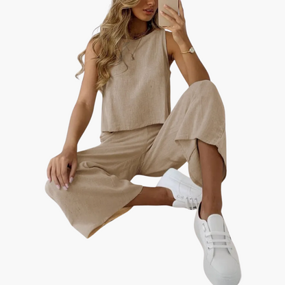 Relaxed Fit 2 Piece Outfit for Women - Casual Summer Wear - Olytrend