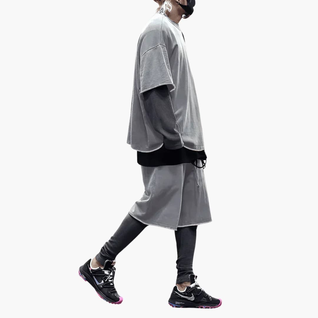 Men's Casual 2 Piece Short Set with Loose Fit Top