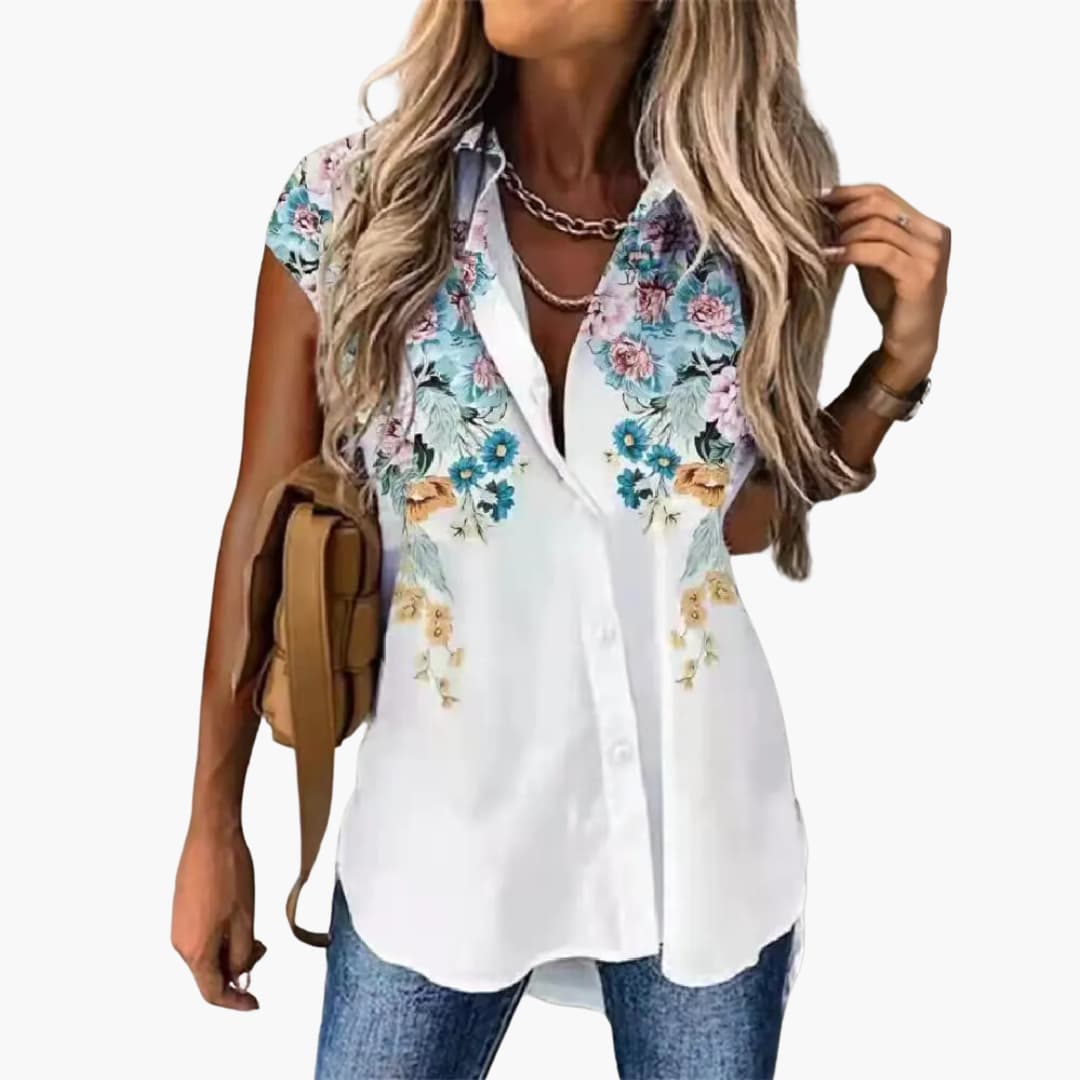 Lightweight Butterfly Print Blouse for Women